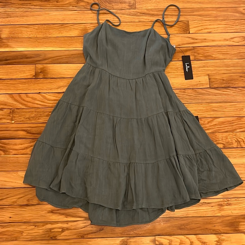 Tiered low bag mini dress